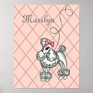 Poster Arte de Parede Personalizada de Poodle Francês Ros