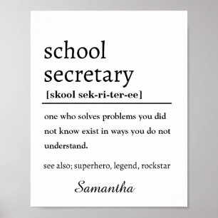 Poster Arte de Parede Personalizada de Secretária Escolar
