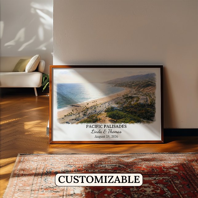 Poster Arte de Parede Personalizada Pacific Palisades, Ca (Criador carregado)