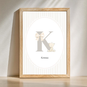 Poster Arte de Parede Personalizada para Berçário com Let
