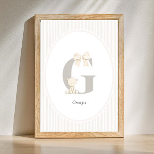 Poster Arte de Parede Personalizada para Berçário com Let