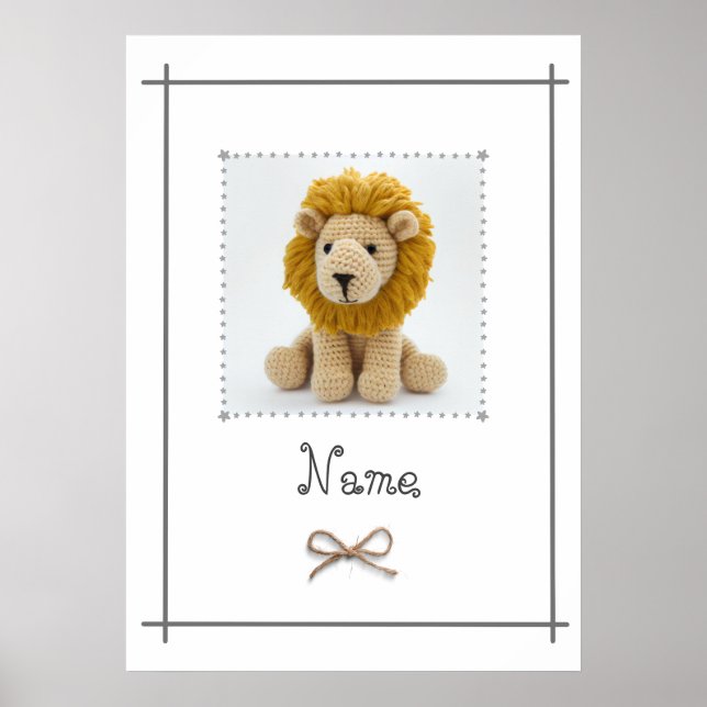 Poster Arte de parede personalizada para berçário de bebê (Frente)