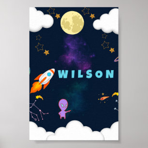 Poster Arte de Parede Personalizada para Berçário Espacia