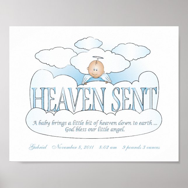 Poster Arte de Parede Personalizada para Quarto de Menino (Frente)