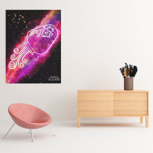 Poster Arte de Parede Personalizado do Signo de Aquário G