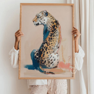Poster Arte de Parede Pintura de Leopardo Guepardo Safari