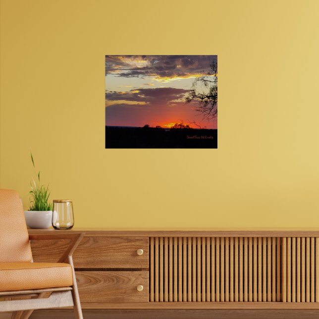 Poster Arte de Parede Pôr do Sol Texas Hill Country Carta (Sala de Estar 2)