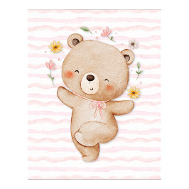 Poster Arte de parede pôster de urso de pelúcia Pôster de
