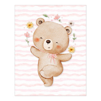 Poster Arte de parede pôster de urso de pelúcia Pôster de
