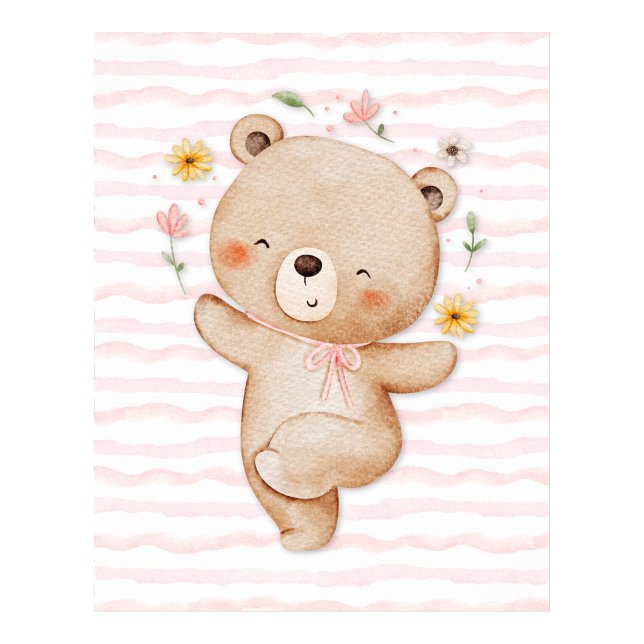 Poster Arte de parede pôster de urso de pelúcia Pôster de (Teddy bear wall art poster Happy dance poster)