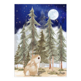 Poster Arte de parede pôster do Coelho Noite Estrelada