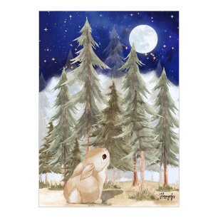 Poster Arte de parede pôster do Coelho  Noite Estrelada