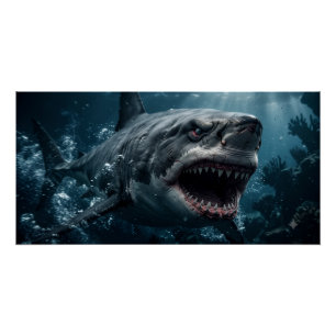 Póster Arte de Parede Predador do Oceano Escuro