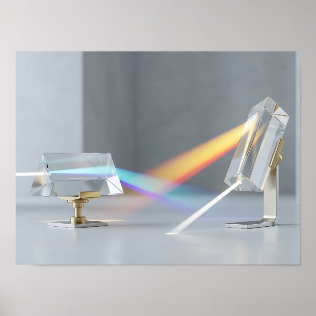 Poster Arte de Parede Prisma de Cristal Arco-íris Refraçã (Frente)