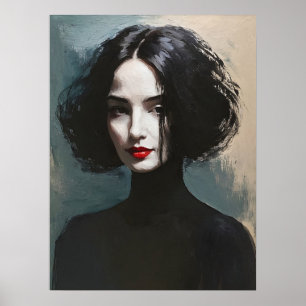 Poster Arte de Parede Retrato de Mulher Misteriosa