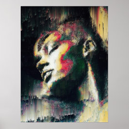 Poster Arte de Parede Retrato Feminino Fractal Geométrico