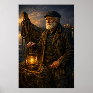Poster Arte de Parede Sala de Estar Pescador