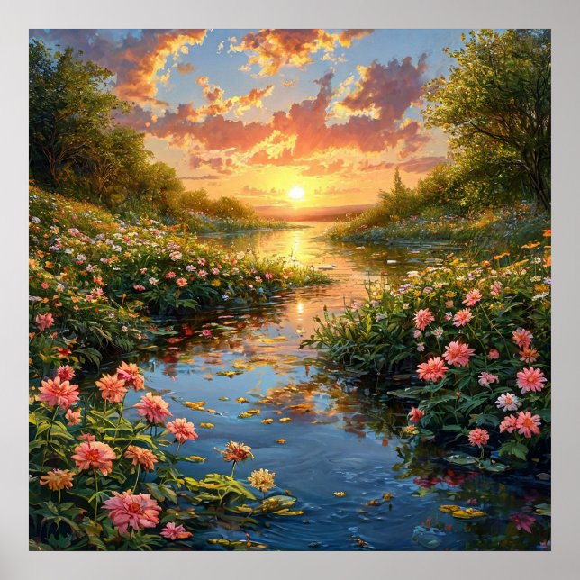 Poster 🌿 Arte de Parede Serenidade da Natureza Flores do (Frente)