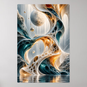 Poster Arte de Parede Surrealista em Esferas Orgânicas Do