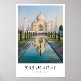 Poster Arte de Parede Taj Mahal Índia, Marco de Agra