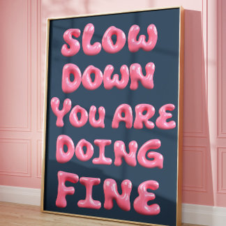 Poster Arte de Parede Tipografia Bolha Rosa | Motivaciona