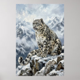 Poster Arte de Parede Totem Leopardo da Neve – Arte Refin