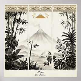 Poster Arte de Parede Tríptico do Vulcão Mayon