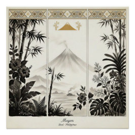Póster Arte de Parede Tríptico do Vulcão Mayon