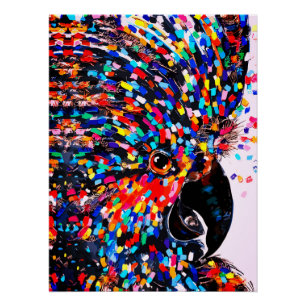 Póster Arte de Parede Tropical de Aves Vibrante em Expres