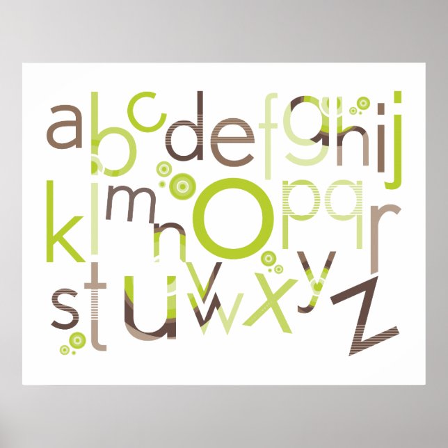 Póster ARTE DE PAREDE: TYPOGRAPHY - alfabeto de tendência (Frente)