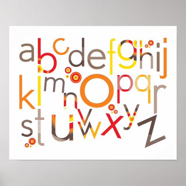 Póster ARTE DE PAREDE: TYPOGRAPHY - alfabeto de tendência (Frente)