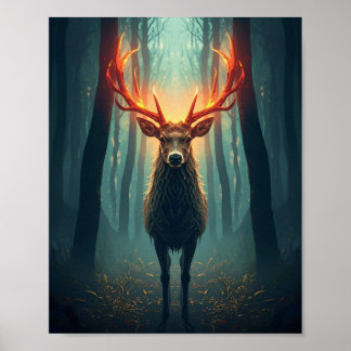 Poster Arte de Parede Veado Glorioso Majestoso – Místico