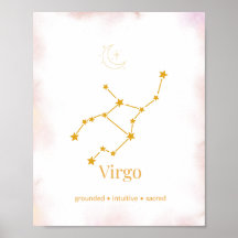 Arte de Parede Zodíaco em Ouro de Virgem – Constel