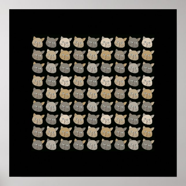 Poster arte de paredes de gatos (Frente)