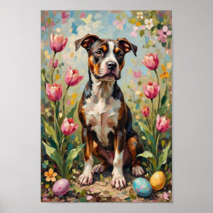 Poster Arte de Páscoa do American Staffordshire Terrier V