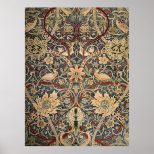 Poster Arte de Pássaros Vintage William Morris Bullerswoo