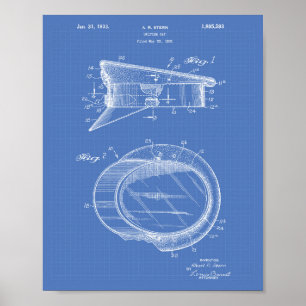 Poster Arte de Patentes de 1933 da Polícia - Blueprint