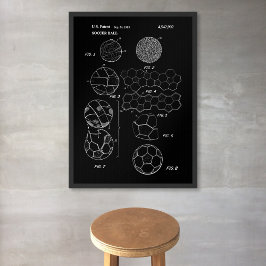 Poster Arte de Patentes de Bola de Futebol