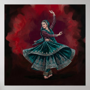 Poster Arte de Patrimônio de Dança Clássica Kathak Real C