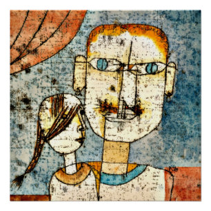 Póster Arte de Paul Klee: Adão e Pequena Eva,