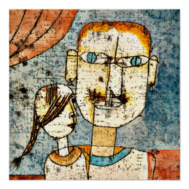 Póster Arte de Paul Klee: Adão e Pequena Eva, (Frente)
