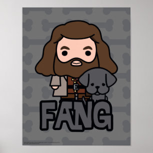 Poster Arte de Personagem do Cartoon Hagrid e Fang