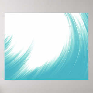 Poster Arte de pincel Abstrato azul mínima