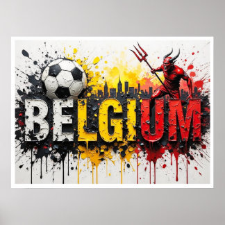 Poster Arte de pintura a óleo estilo Citiscape Futebol Bé