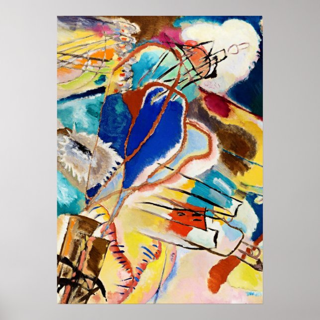 Poster Arte de Pintura Abstrata Moderna de Kandinsky (Frente)