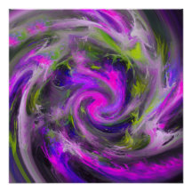 Arte de Pintura de Cor Roxa Giratória Abstrata