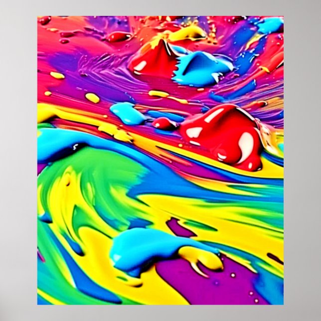 Poster Arte de Pintura Vibrante Giratória (Frente)
