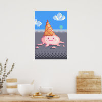 Arte de pixel de Sorvete triste
