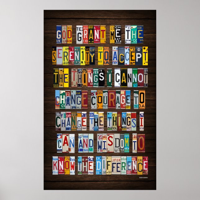 Poster Arte de Placa de Oração de Serenidade (Frente)