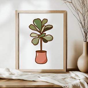 Poster Arte de Planta de Figo de Folha de Violino Desenha